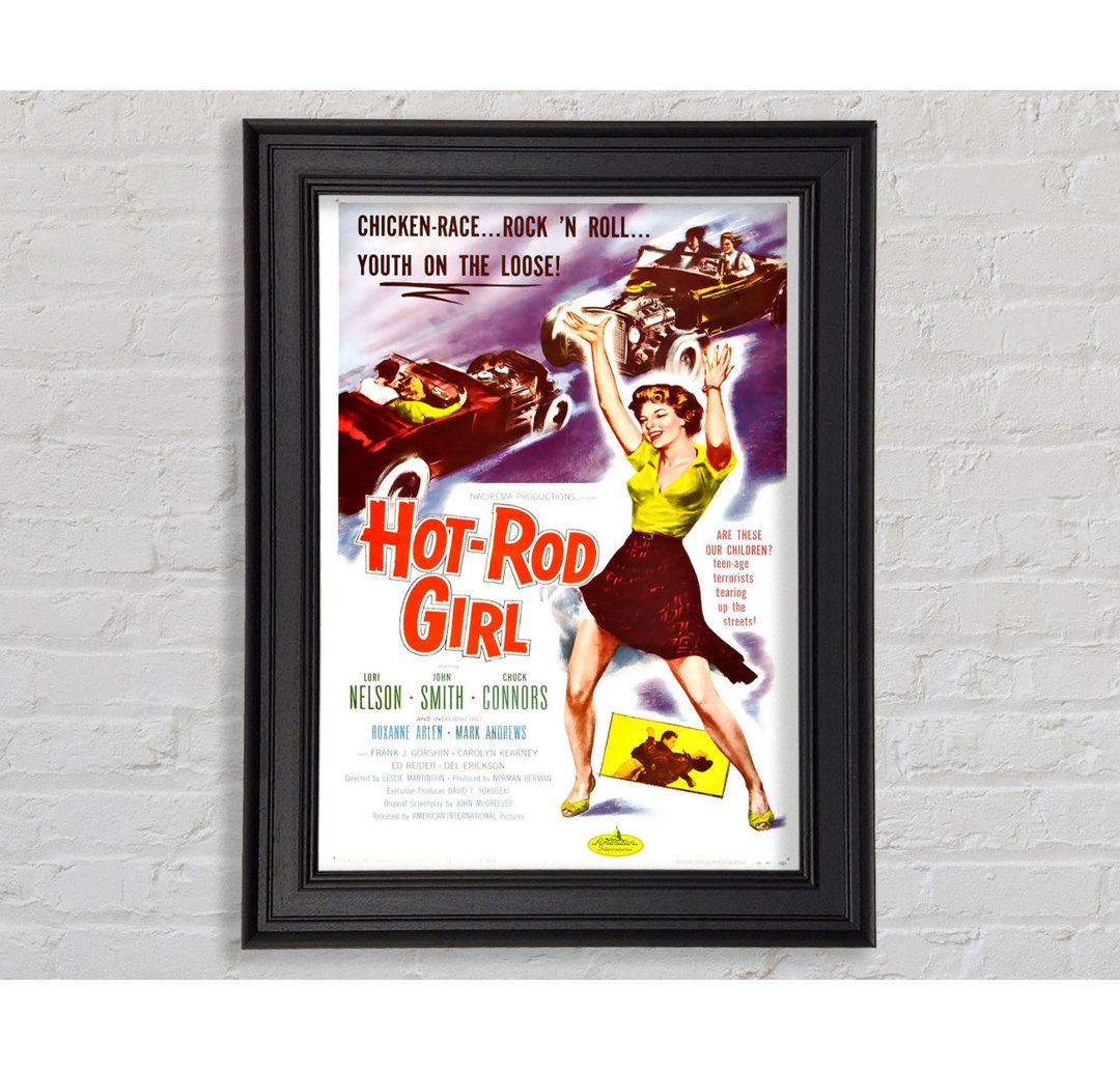 Hot Rod Girl Poster 1 - Einzelne Bilderrahmen Kunstdrucke