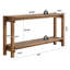Console en bois massif de 63 pouces avec rangement, table d'entrée à 2 niveaux pour le couloir