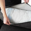 Chaise rembourrée sans accoudoirs en tissu de lin moderne-122850637