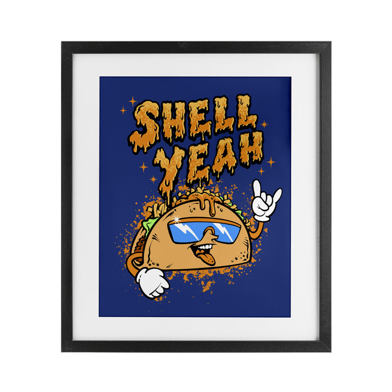 «Shell Yeah» par Taco, H 16 po x l 13 po, Cadre noir minuit