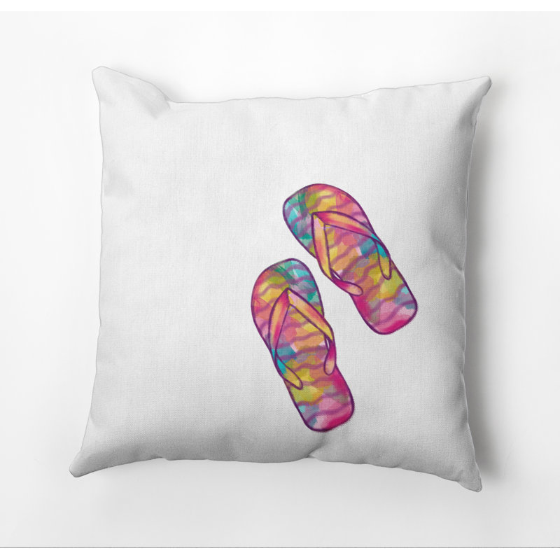Housse de coussin d'extérieur carré Beach Flip, Blanc, 16 po x 16 po