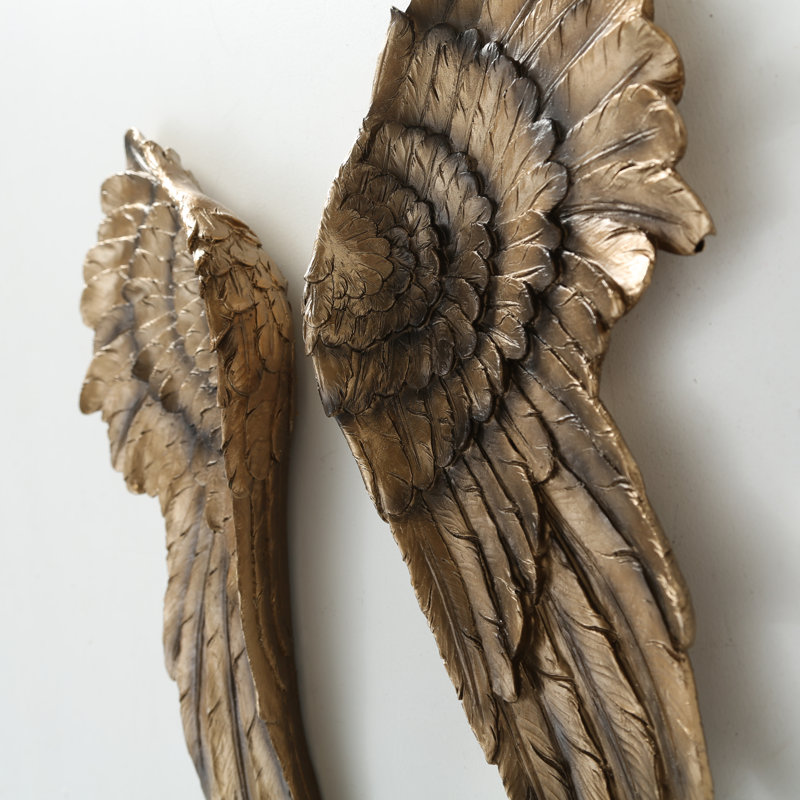 Angel Wings Wall Sculpture, 21.75" H x 8.75" W x 2.25" D, Gold