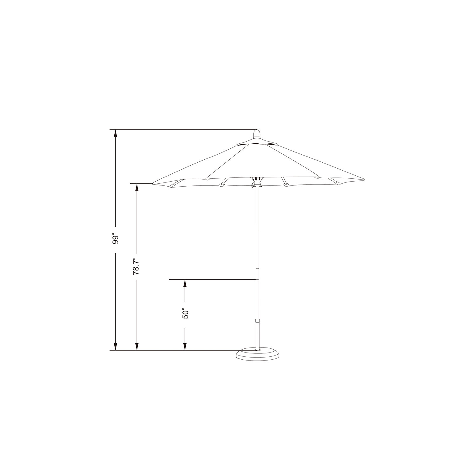Manford 90'' Outdoor Umbrella, Taupe- Pacifica