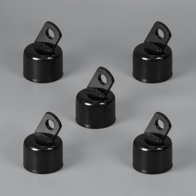 Pack of 5 Black Top Rail End, Rail End Cap for 1-5/8" Outside Diameter Pipe, Chain Link Fence Parts, Hardware for Chain Link Fence, Gate, Post