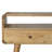 Curved Oak-Ish Console Table, Nordic Legs, 2-Drawers, Open Slot, Brown-1704167600