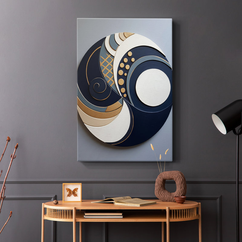 ABSTRACT Series DL III - Toile tendue avec châssis Premium - Prêt à être accroché, H 27 po x l 18 po