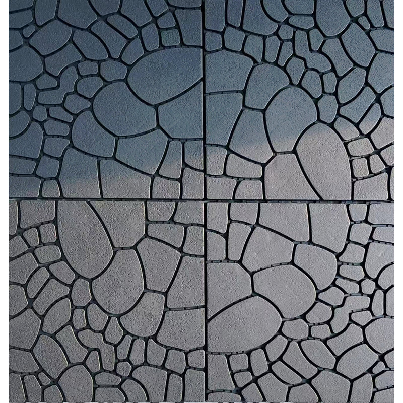 Carreaux de terrasse de patio en pierre de 12 po, tuiles de terrasse à emboîtement de module de bricolage, carreaux de cour faciles et rapides à installer pour le porche de la cour arrière du balcon de la piscine 44 pièces, gris foncé