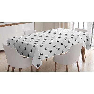 Ambesonne Ying Yang Tablecloth, Polka Dots Yin Yang Patterns Universal Duality Between And Bad Concept, Rectangular Table Cover For Dining Room Kitche -  East Urban Home, ADB37A3A36FC4AE3B8F68BBB9C5BC20D