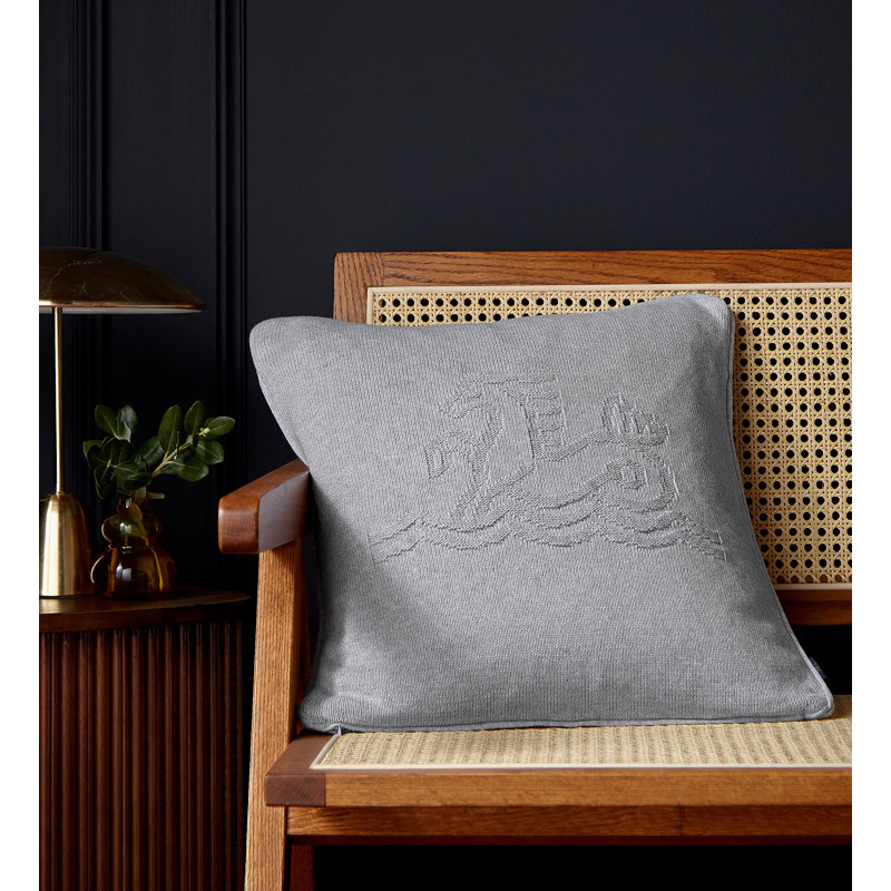 Signature Knit Feather Filled Cushion, Silver