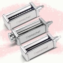 VEVOR VEVOR Pasta Attachment for KitchenAid Stand Mixer, Stainless Steel Pasta  Roller Cutter Set Including Pasta Sheet Roller, Spaghetti and Fettuccine  Cutter, 8 Adjustable Thickness Knob Pasta Maker, 3Pcs