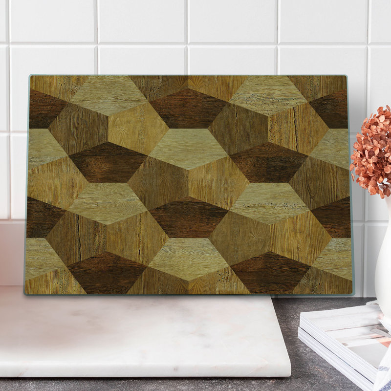 Ambesonne Retro Cutting Board Large Size Wooden Rustic Pattern Brown Pale Brown