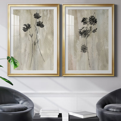 «Sumi-E Silhouette III», ensemble de 2 reproductions d'art