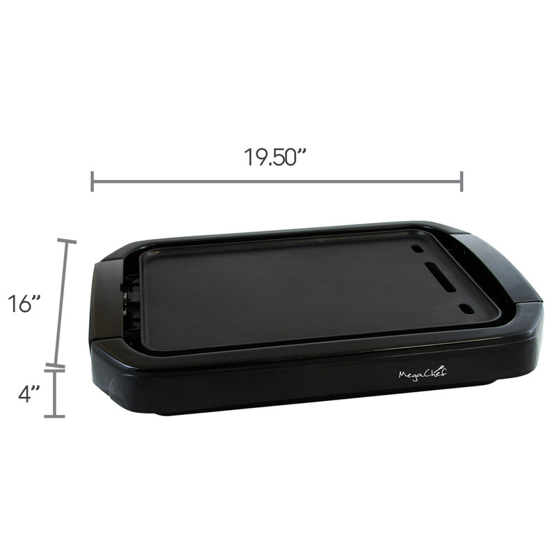 MegaChef Black Non-Stick Reversible Indoor Grill and Griddle