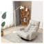 Méridienne réglable à structure en métal avec siège pivotant à 360 degrés et siège inclinable en mélange de lin à 5 positions pour la chambre à coucher ou le salon