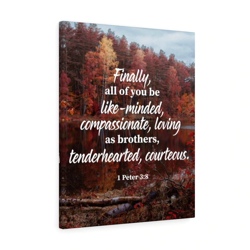 Tenderhearted Courteous 1 Peter 3:8 - Wrapped Canvas Print, 61cm H x 46cm W