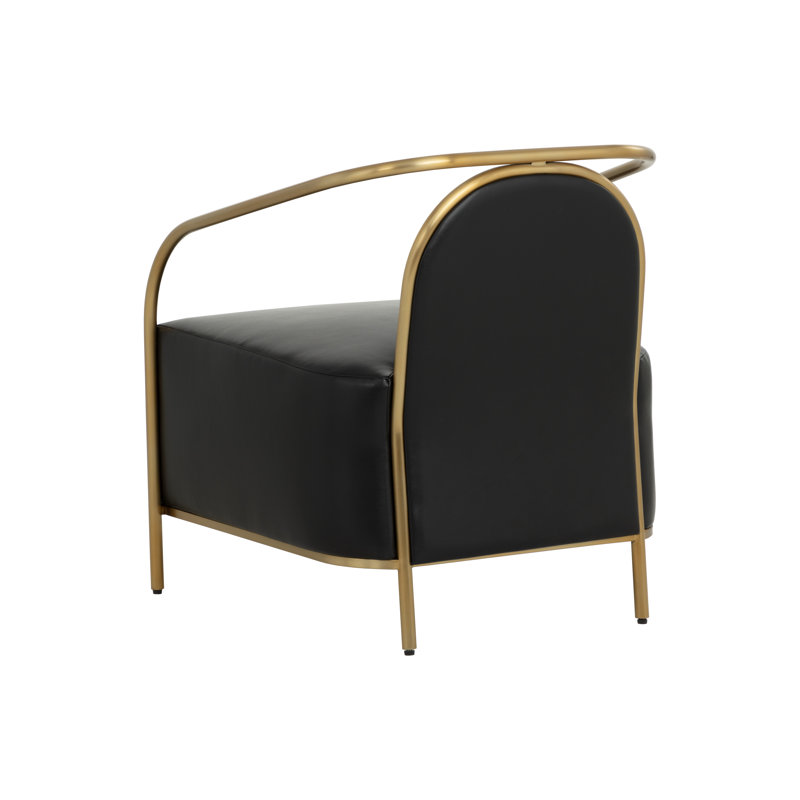 Lounge Chair, Black Faux Leather