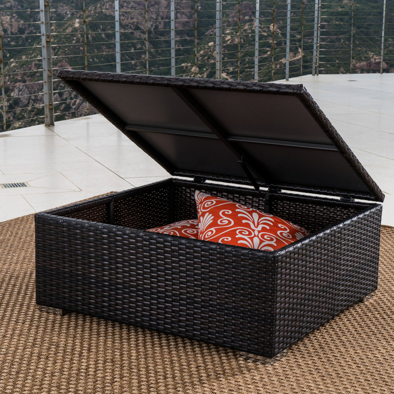 Backyard Storage Table With Soft Close Hinge Versatile Outdoor Surface