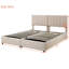 Beige Upholstered King Size Bed With Versatile Storage Space Generous Capacity