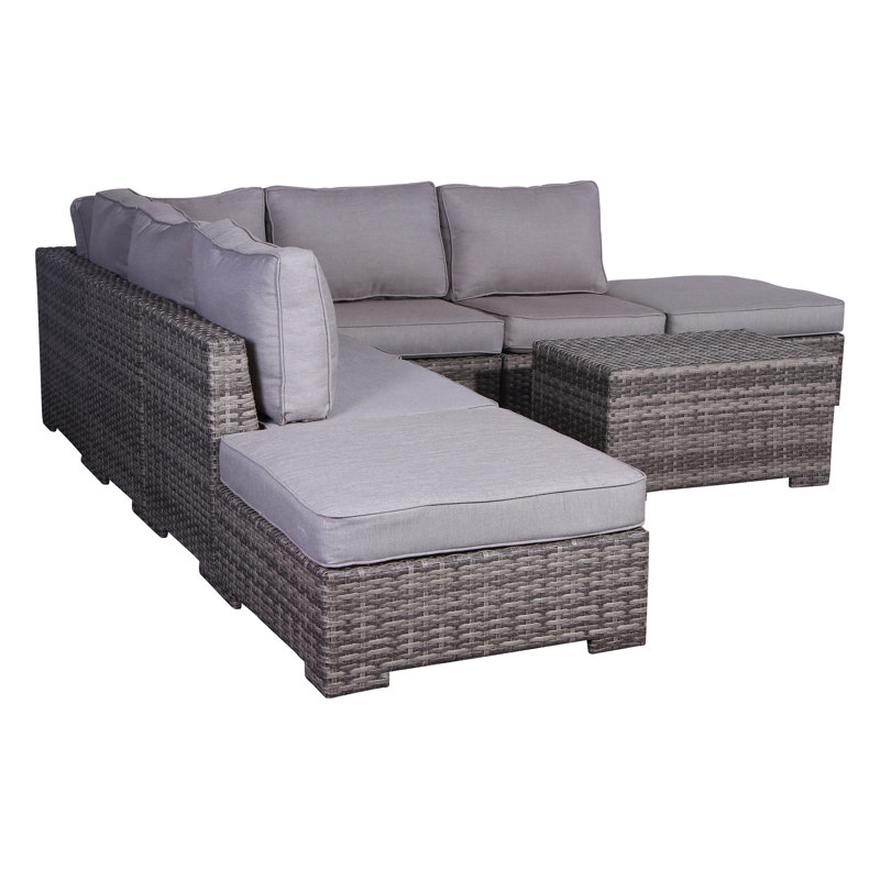 Paniagua Wicker Fully Assembled 6 - Person Seating Group with Cushions