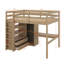 Lit mezzanine double avec bureau, garde-robe, tablettes et tiroirs-109354108