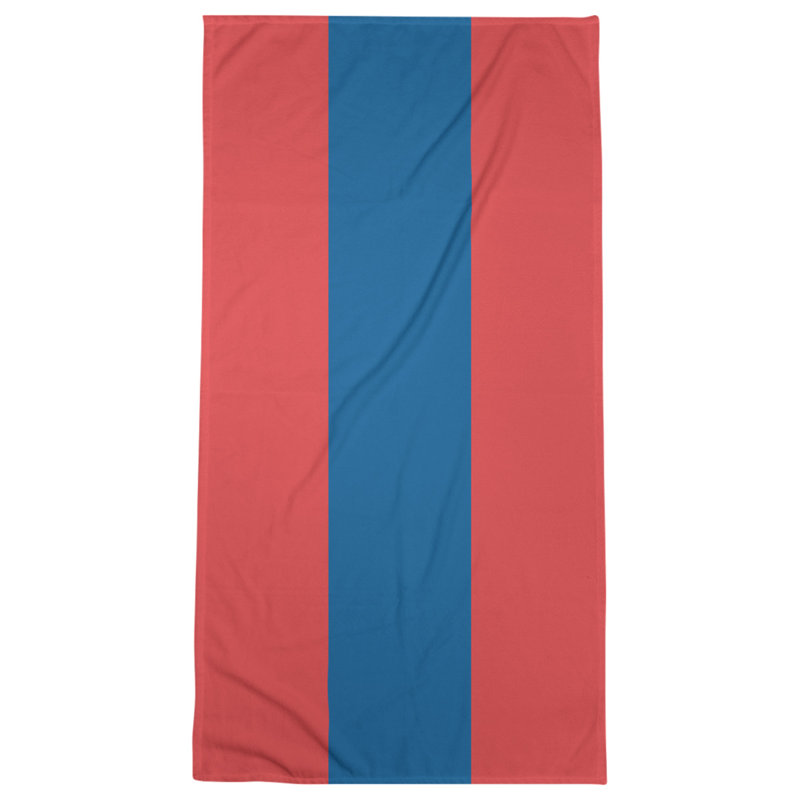 Bath Towel, Red/Dodger Blue/Red, Microfiber