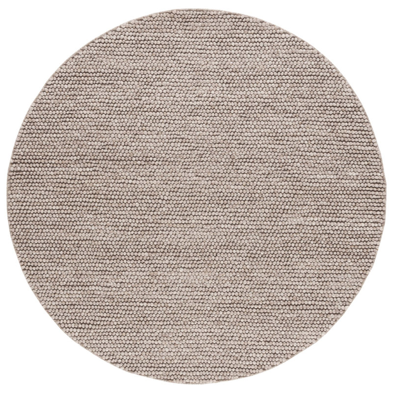 Tapis brun fait à la main Elle, Rond 6 pi