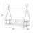 Floor Bed Frame For , Wooden Montessori Floor Bed,House Bed For  Girls Boys, Tent Beds, White With Guardrail