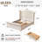 Wingback Tufted Upholstered Sleigh Bed with 2 Storage Drawers, Queen, Cream Velvet-1519239186-1519239187