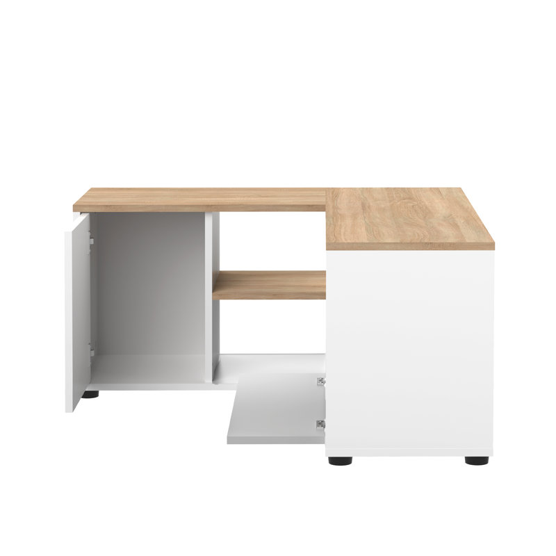 Refined TV Stand for TVs up to 40'', Oak/White
