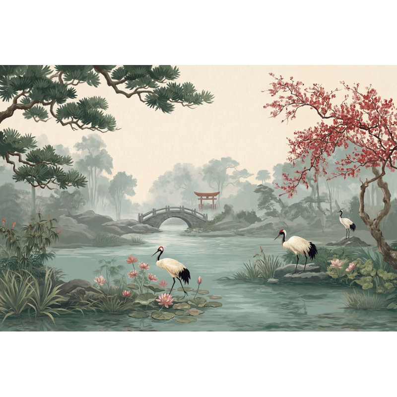 Papier peint Misty Landscape, 160 po x 108 po, Peler et coller