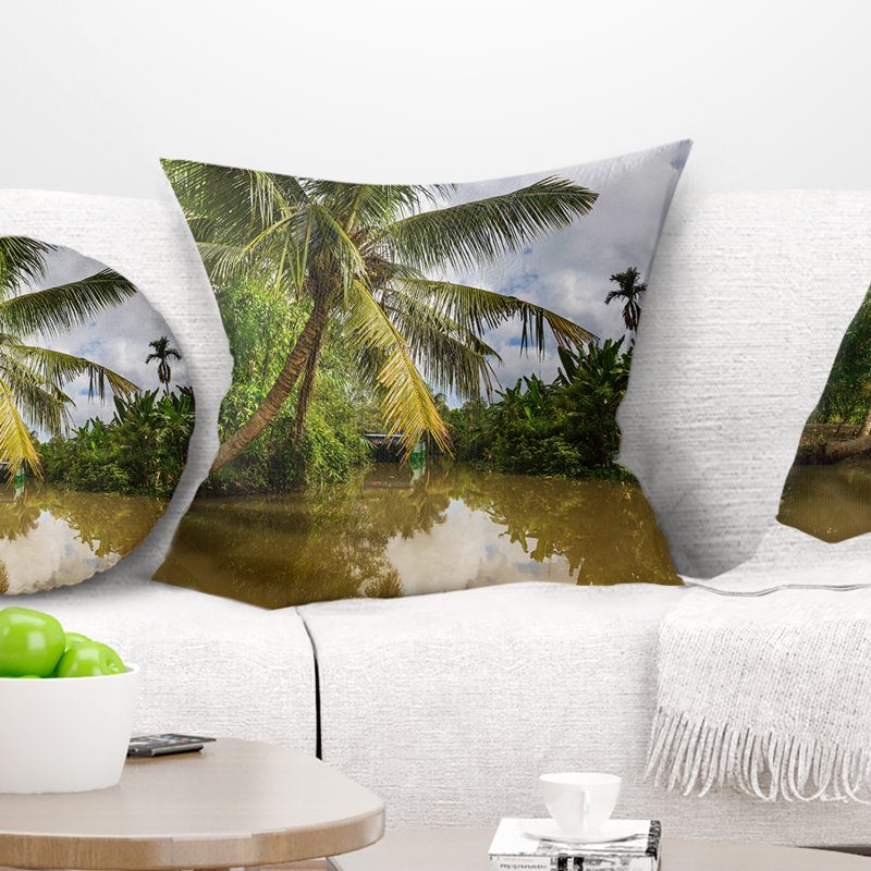 Coussin Tropical River, 16 po x 1 po, Carré