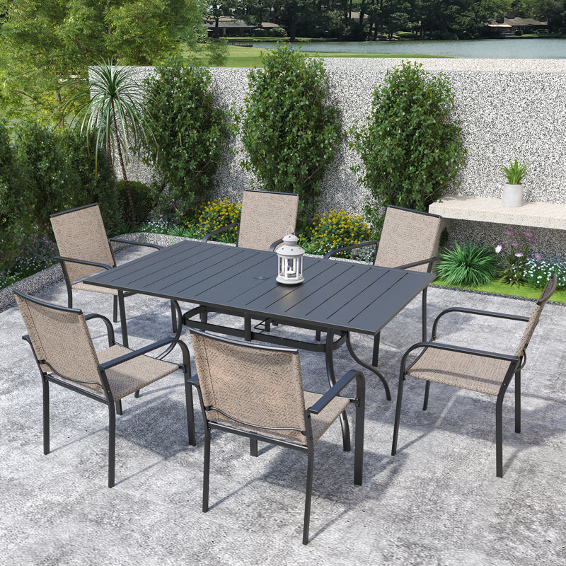 Ensemble repas extérieur pour 6 personnes, Beige