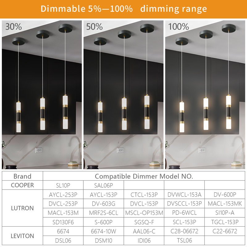 Luminaire suspendu cylindrique à DEL Santucci, Une lumière