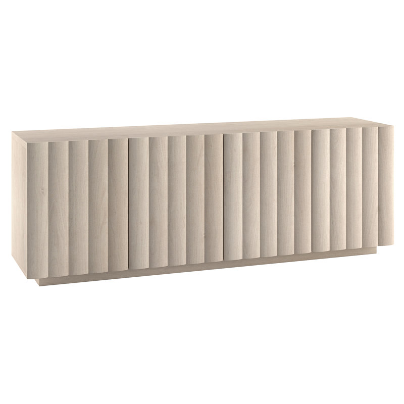Olie Rectangular Fluted TV Stand for TV's up to 75" in Alder White, Alder White