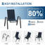 Ensemble de 4 chaises de patio pour l'extérieur, empilables en tissu Textilene-527132150