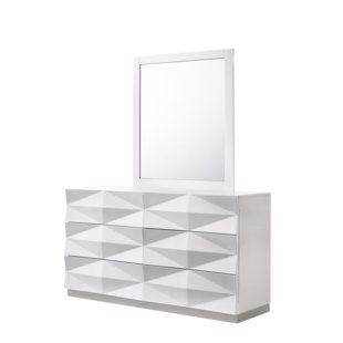 Commode 6 tiroirs avec miroir Verona