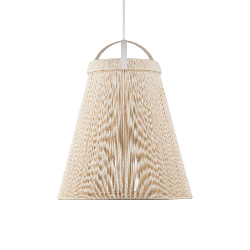 Luminaire suspendu blanc Parnell, Naturel / beige / blanc givré