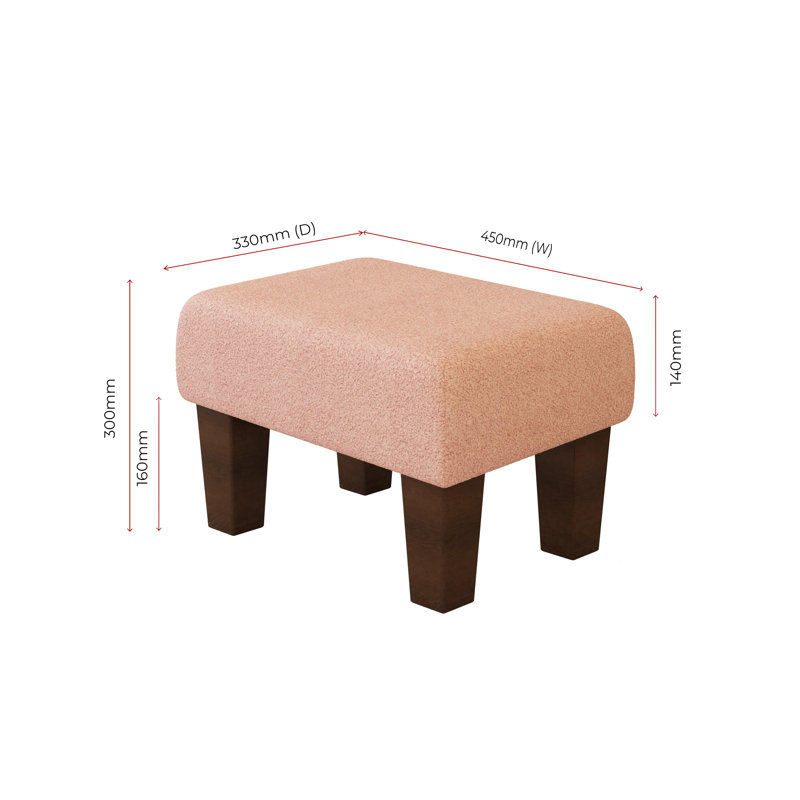 Autryville Wood Contemporary Leg, Pink, Mahogany, Boucle