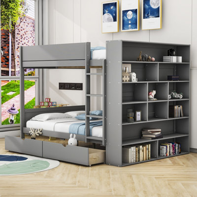 Aleiah Kids Twin Bunk Bed with Drawers