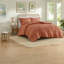 Elegant Rust Jacquard Bedding Set, Hypoallergenic Polyester For Modern Bedroom