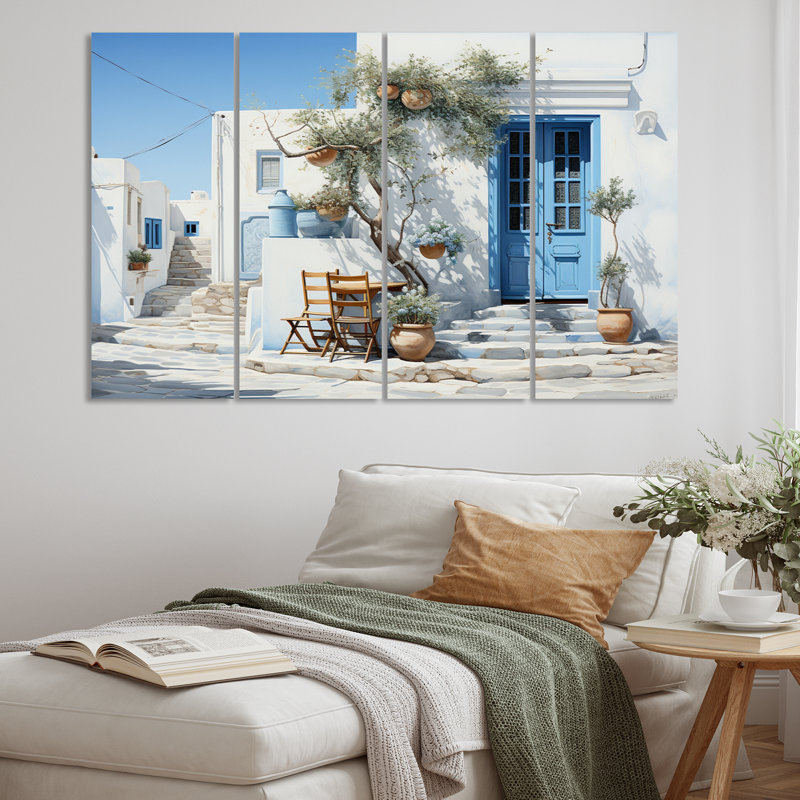 «Grèce Cycladic Harmony IV» sur toile, reproduction de 4 pièces