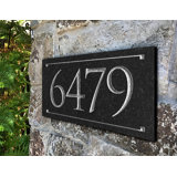 Black Granite Rectangle Trajan Engraved 1-Line Address Sign