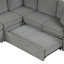 Canapé-lit modulaire convertible en forme de U avec repose-pieds mobile gris 109,1 po-1972681621