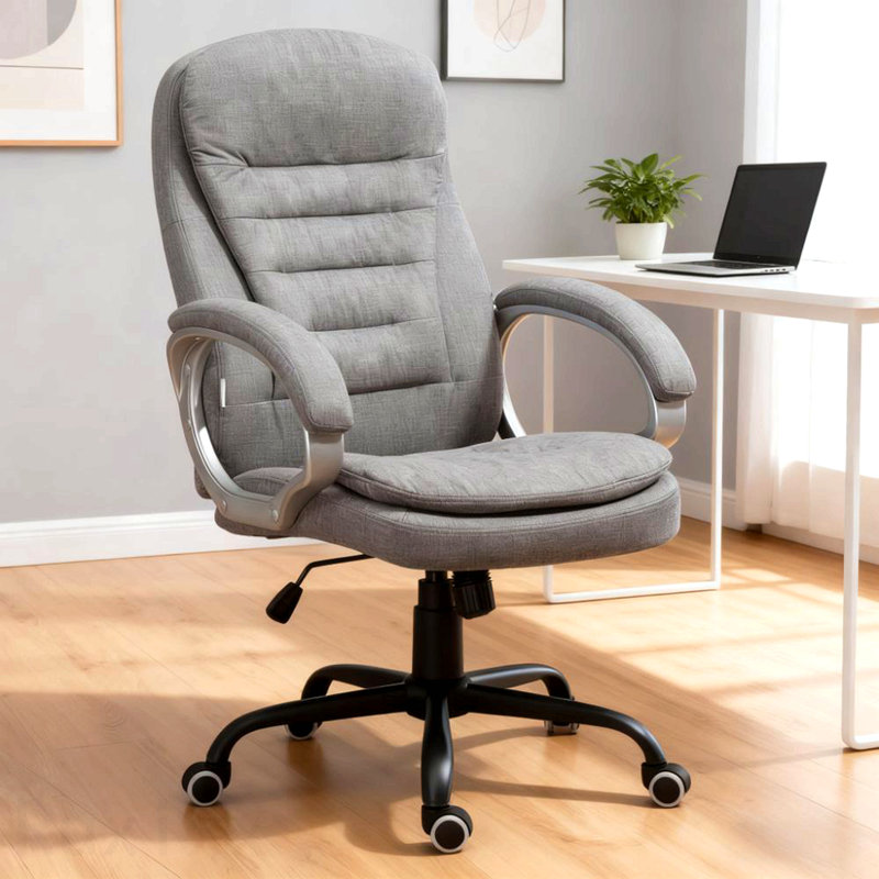 Fauteuil de direction gris à haut dossier