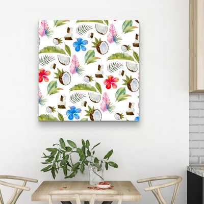 Tropical pattern - 32"x32" art on canvas