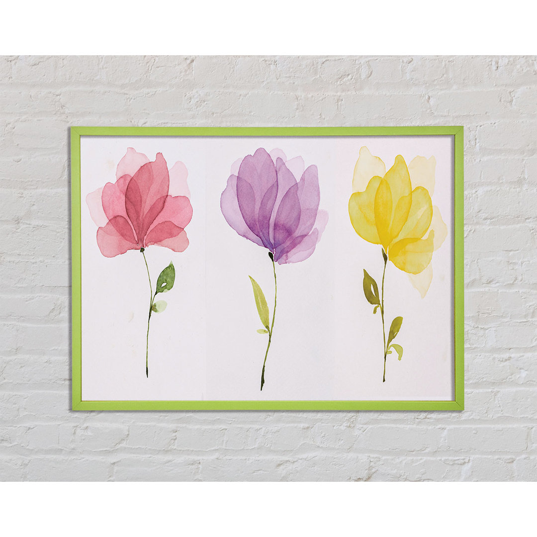 Barthelemy Trio Of Pastel Flowers - Einzelner Bilderrahmen Kunstdrucke