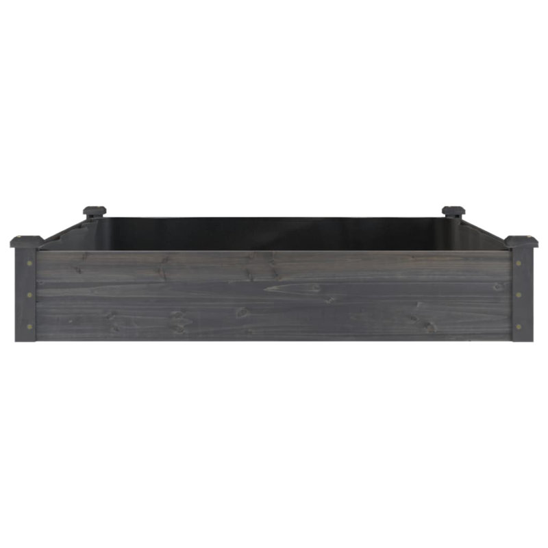 Asela Wood Raised Garden Bed, Grey