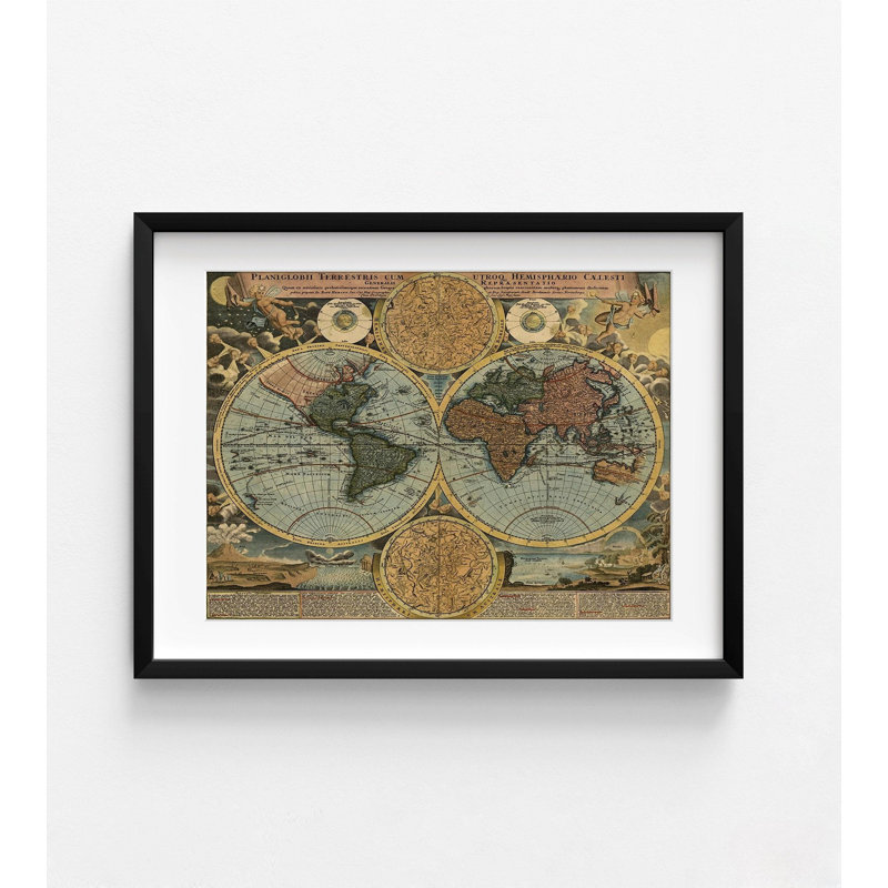 Lakki World Map, Big World Map Print, Vintage Atlas World Map, Large Elegant World Map, Rustic Map Of The World Home Office Decor Poster Print