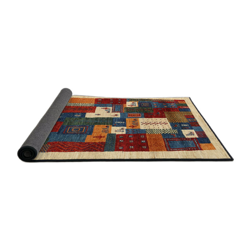 Tapis beige/brun/gris contemporain, Rond 7 pi