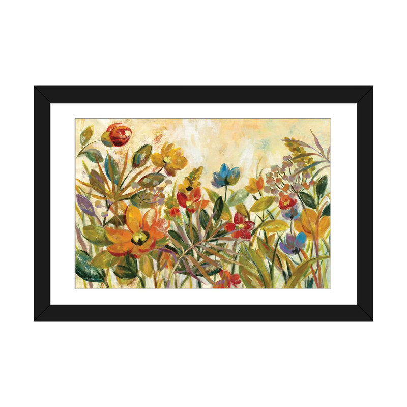 «Rain Forest Floral», reproduction d'impression sur toile tendue, H 16 po x l 24 po x P 1 po, Papier d'art encadré noir